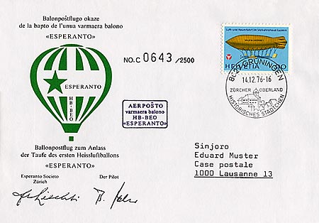 Heissluftballon Esperanto